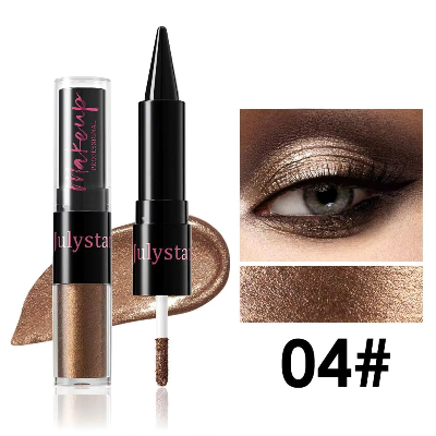 JULYSTAR 2-in-1 Black Eyeliner & Liquid Waterproof Glitter Eyeshadow (1pc)