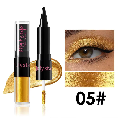 JULYSTAR 2-in-1 Black Eyeliner & Liquid Waterproof Glitter Eyeshadow (1pc)