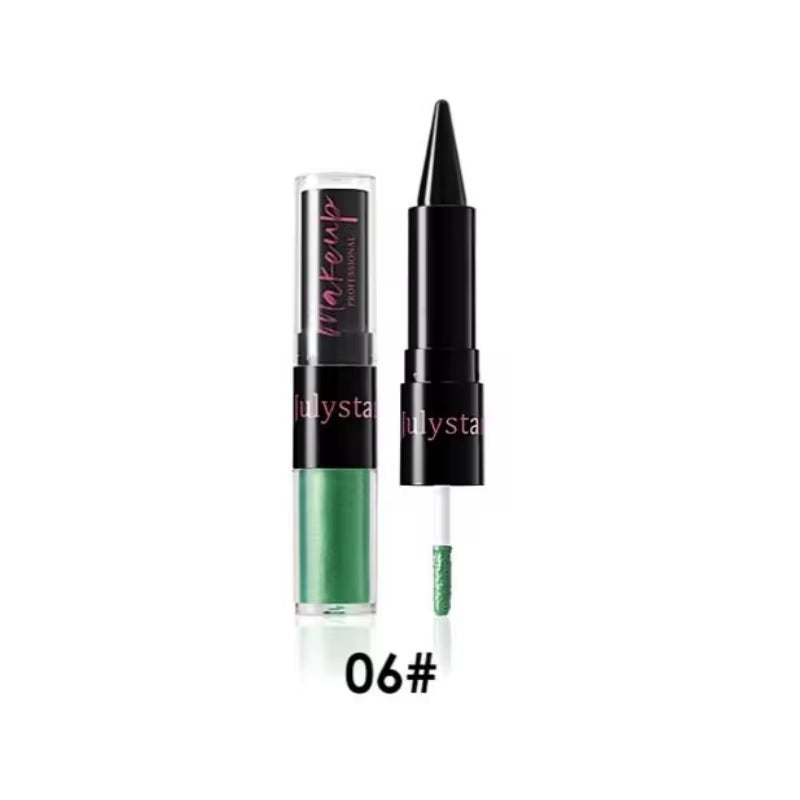 JULYSTAR 2-in-1 Black Eyeliner & Liquid Waterproof Glitter Eyeshadow (1pc)
