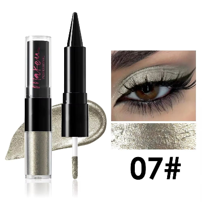 JULYSTAR 2-in-1 Black Eyeliner & Liquid Waterproof Glitter Eyeshadow (1pc)