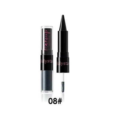 JULYSTAR 2-in-1 Black Eyeliner & Liquid Waterproof Glitter Eyeshadow (1pc)