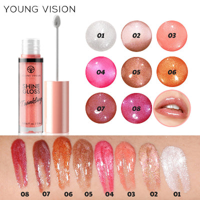 YOUNG VISION 2pcs Lips Makeup With Shimmer Lip Gloss & Matte Lip Liner - (1pcs)