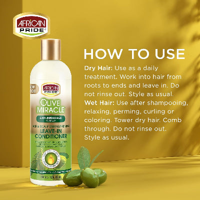 AFRICAN PRIDE Olive Miracle Leave-In Conditioner (12oz)