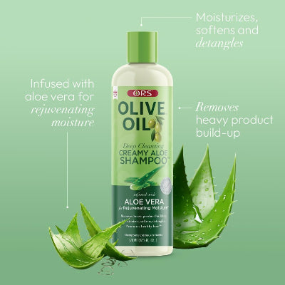ORS Olive Oil Moisture Restore Creamy Aloe Shampoo Infused with Aleo Vera (16 oz)