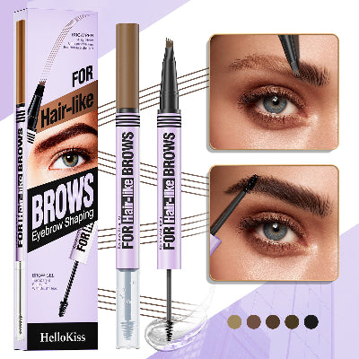HELLOKISS 2-in-1 Waterproof Gel with Four Fine Tip Eyebrow Enhancer Pencil (1pc)