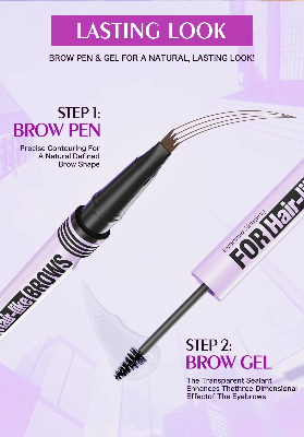 HELLOKISS 2-in-1 Waterproof Gel with Four Fine Tip Eyebrow Enhancer Pencil (1pc)