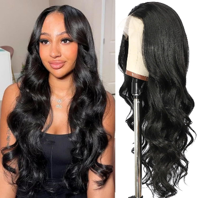 26-Inch Body Wave Synthetic Hair High Temperature Fiber Wig (1B)