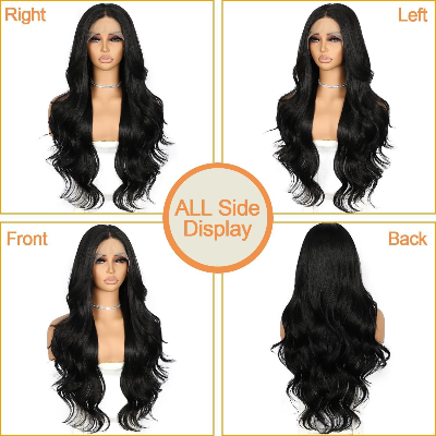 26-Inch Body Wave Synthetic Hair High Temperature Fiber Wig (1B)