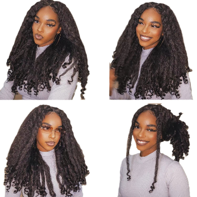 24-Inch Bouncy Synthetic Hair High Temperature Fiber Wig (Black)