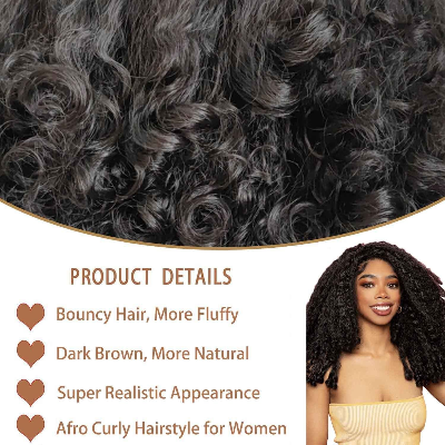 24-Inch Bouncy Synthetic Hair High Temperature Fiber Wig (Black)