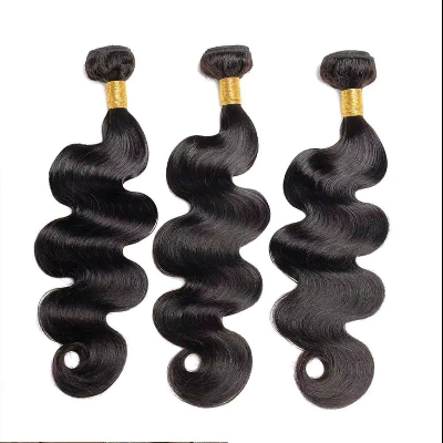 16 18 20-Inch Body Wave Synthetic & Human Hair Blend Bundles (3-Bundles/#1B)
