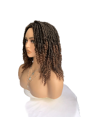18-Inches Glueless Dreadlocks Synthetic Hair Braided Wig (#1B/30)