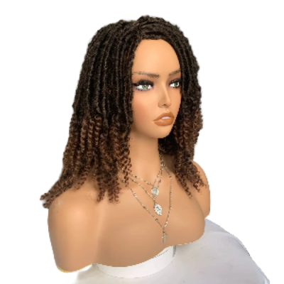18-Inches Glueless Dreadlocks Synthetic Hair Braided Wig (#1B/30)