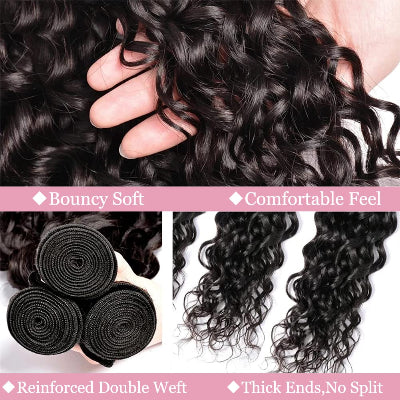 20-Inch Deep-Wave 10A Brazilian Remy 100% Human Hair Bundles (3-Bundles/#1B)