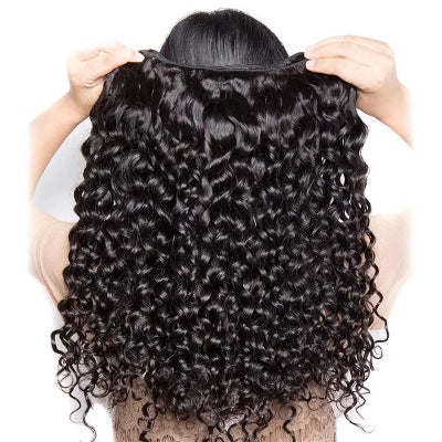 20-Inch Deep-Wave 10A Brazilian Remy 100% Human Hair Bundles (3-Bundles/#1B)
