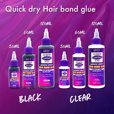 EBIN New York Wonder Weave Bond Hair Bond Glue (Black) 1oz