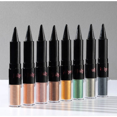 JULYSTAR 2-in-1 Black Eyeliner & Liquid Waterproof Glitter Eyeshadow (1pc)