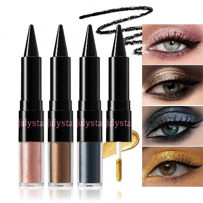 JULYSTAR 2-in-1 Black Eyeliner & Liquid Waterproof Glitter Eyeshadow (1pc)