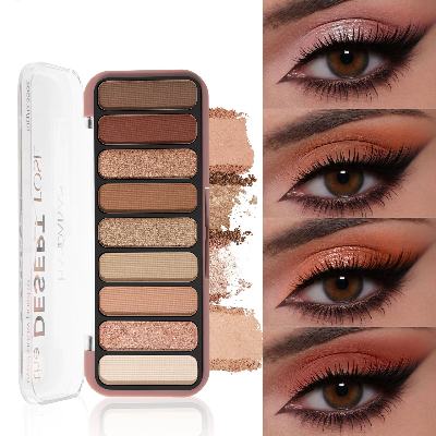 HANDAIYAN 9 Colors Waterproof Pearlescent Glitter Eyeshadow Palette (1pc)
