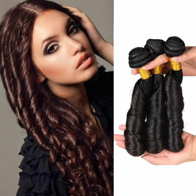 16 18 20 Inch French Curl Indian Remy 100% Human Hair Bundles (3-Bundles/#1B)