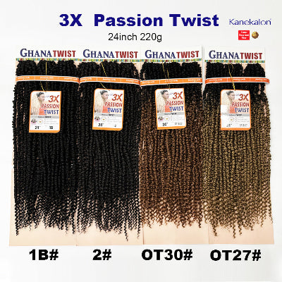3X Ghana Twist Passion Twist Crochet Hair (24-Inch)