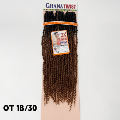 3X Ghana Twist Passion Twist Crochet Hair (24-Inch/Ombre)