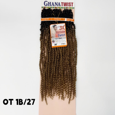3X Ghana Twist Passion Twist Crochet Hair (24-Inch/Ombre)