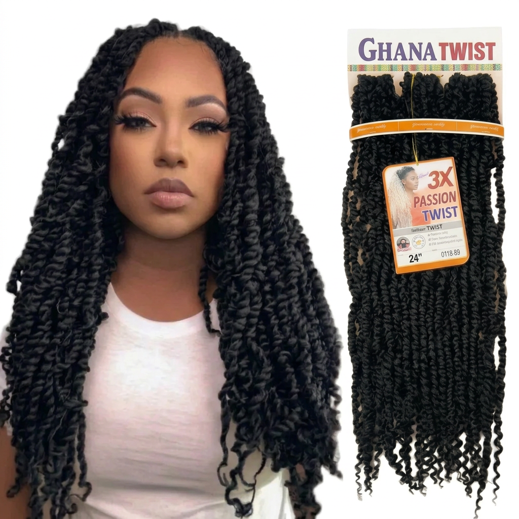 3X Ghana Twist Passion Twist Crochet Hair (24-Inch)