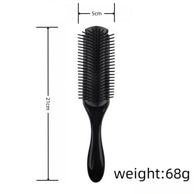 Detangle Hair Brush With 9 Row Comb Teeth for Men and Women (1pc)