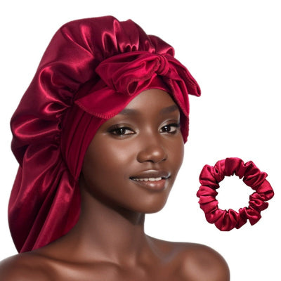 Long Satin and Scrunchies Set Bonnet (1pc)