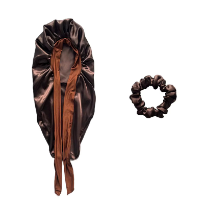 Long Satin and Scrunchies Set Bonnet (1pc)