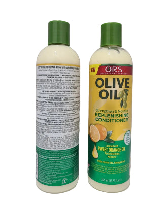 ORS Olive Oil Strengthen & Nourish Replenishing Conditioner infused with Sweet Orange Oil for Revitalizing Moisture (12.25 oz)