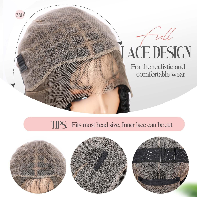 14-Inch Heat-Resistant Fiber Passion Twist Braid Wig with Baby Hair Lightweight (#T30-Auburn Brown)