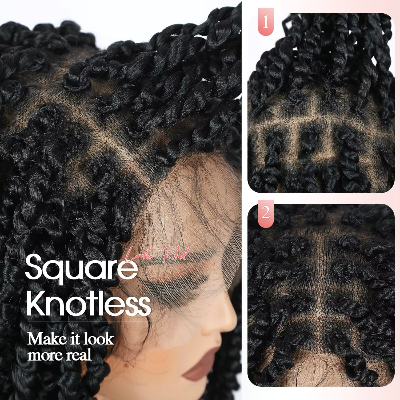 14-Inch Heat-Resistant Fiber Passion Twist Braid Wig with Baby Hair Lightweight (#T30-Auburn Brown)