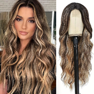 26-Inch Body Wave Curly Synthetic Hair High Temperature Fiber Wig (#R2/6/26)