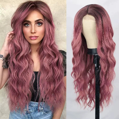 26-Inch Body Wave Curly Synthetic Hair High Temperature Fiber Wig(#R4/14/130)