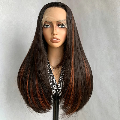 24-Inch Straight Synthetic Hair High Temperature Fiber Wig (#4/30)