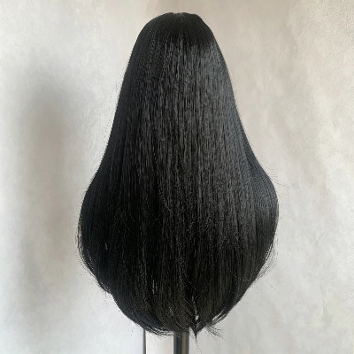 24-Inch Straight Synthetic Hair High Temperature Fiber Wig (#1B)