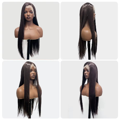 30-Inch Straight Synthetic Hair High Temperature Fiber Wig (#4-Chocolate Brown)