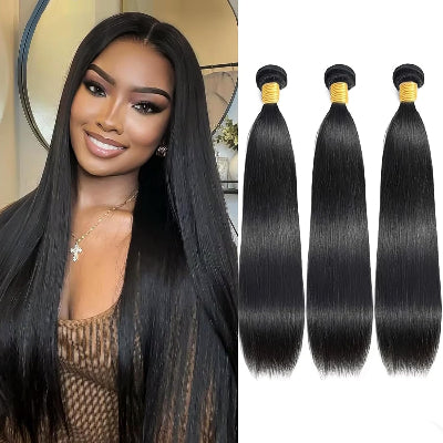 18-Inch Straight 10A Brazilian Remy 100% Human Hair Bundles (3-Bundles/#1B)