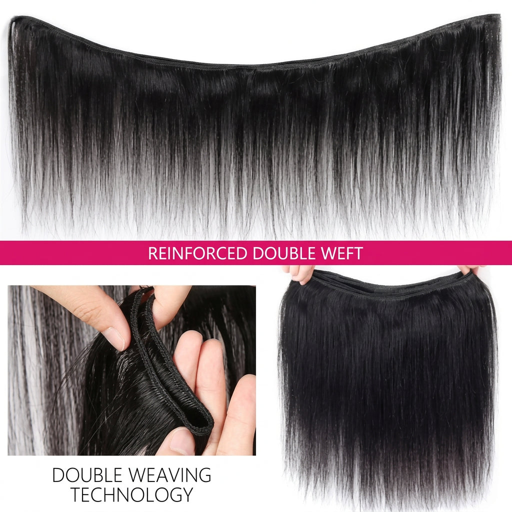 18-Inch Straight 10A Brazilian Remy 100% Human Hair Bundles (3-Bundles/#1B)
