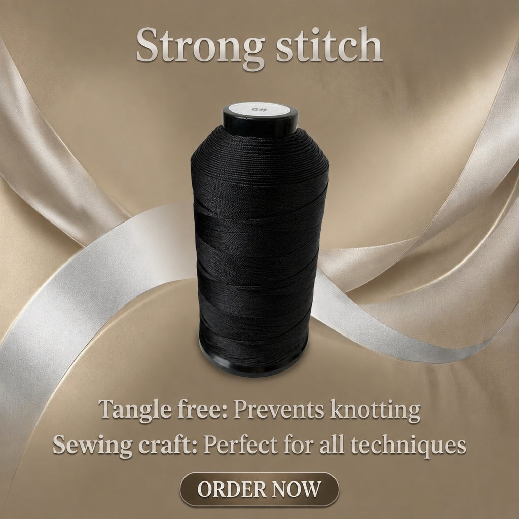 1500 Yards Bonded Nylon Hair Extension Sewing Thread (1pc-Black)