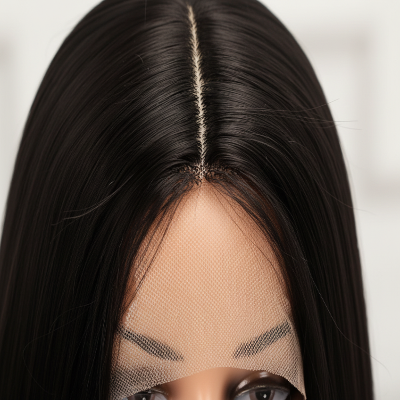 14-Inch Bone Straight Bob Synthetic Hair High-Temperature Wig (#1B)