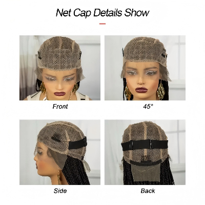 22-Inch Natural Hairline HD Lace Knotless Box Braid Crochet Wig with Baby Hair Highlight (#T27)