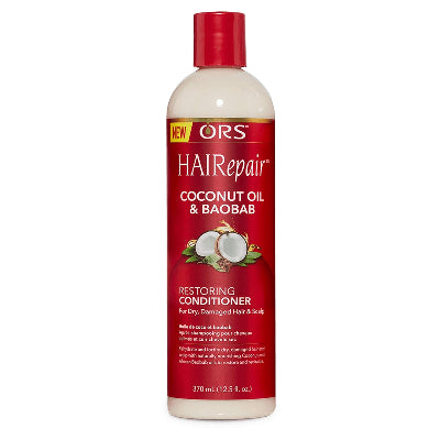 ORS Hair Repair Coconut Oil and Baobab Restoring Conditioner for Hair & Scalp (12.5 Oz)