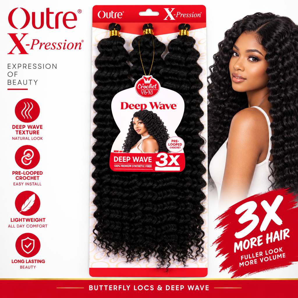 OUTRE X-PRESSION Deep Wave Crochet Braid Extension (24-Inch)