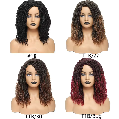 18-Inches Glueless Dreadlocks Synthetic Hair Braided Wig (#1B/30)