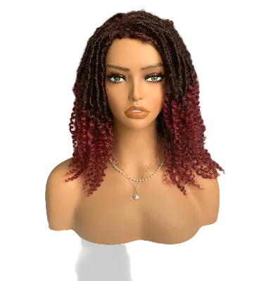 18-Inches Glueless Dreadlocks Synthetic Hair Braided Wig (#1B/BUG)