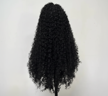 32–Inch HD Lace Frontal Kinky Curly Synthetic Hair Wig (#1B)