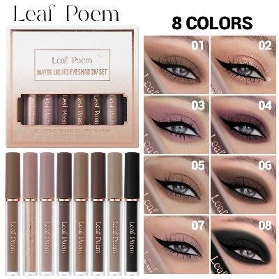 LEAF POEM Waterproof Matte Liquid Eyeshadow (1pack of 8pcs)